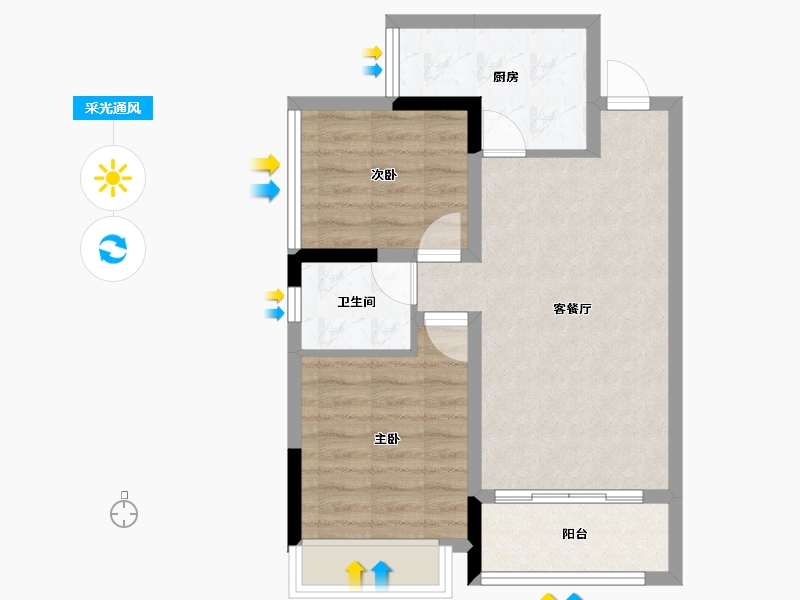 四川省-内江市-创宇紫金天成-57.44-户型库-采光通风