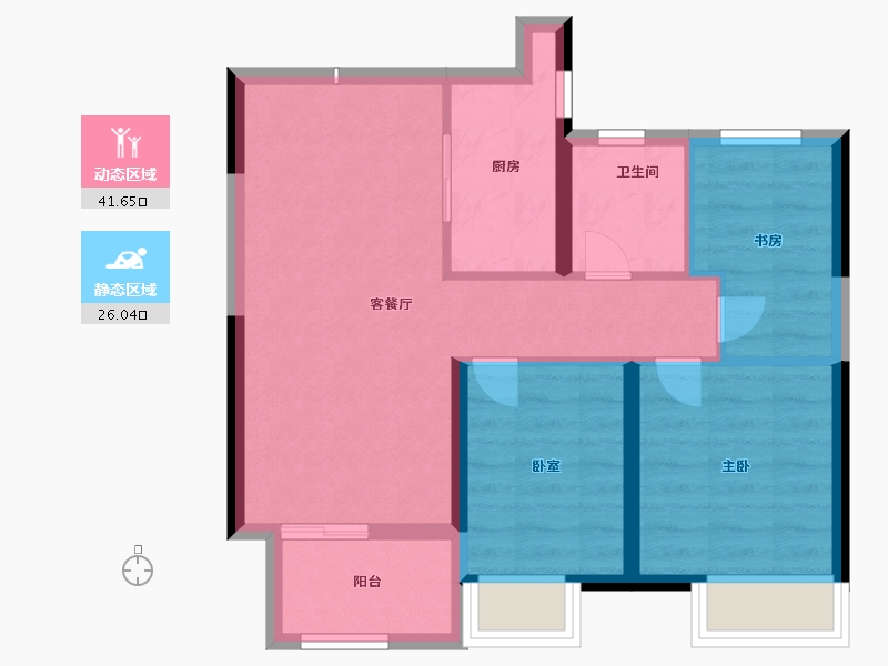 河南省-郑州市-汇泉西悦城-60.00-户型库-动静分区