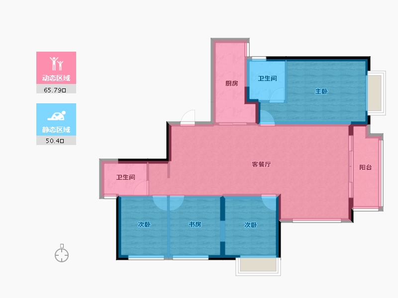 四川省-眉山市-天府万科城-104.68-户型库-动静分区