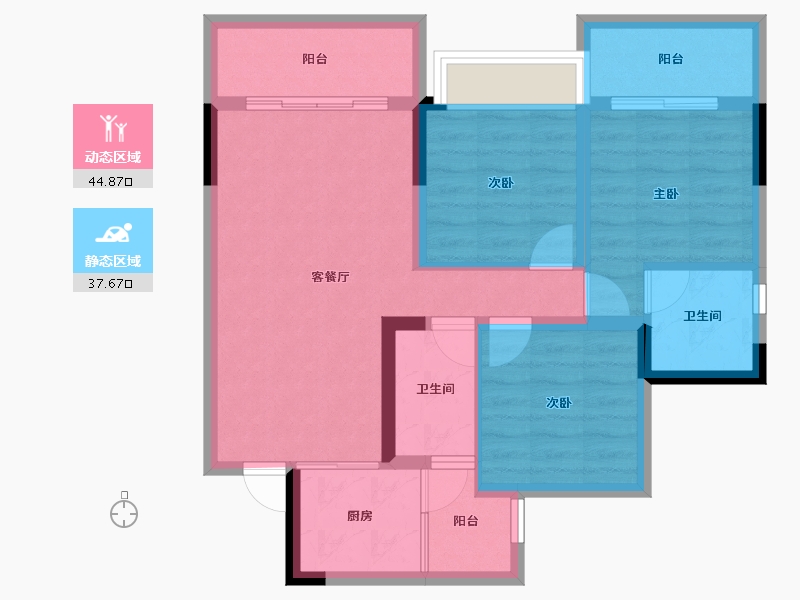 四川省-内江市-创宇紫金天成-72.78-户型库-动静分区