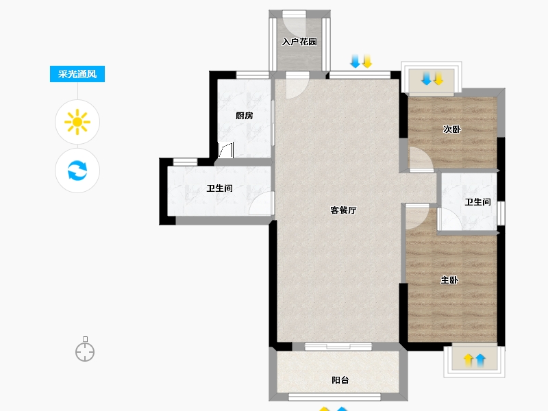 福建省-漳州市-领秀源著-71.20-户型库-采光通风