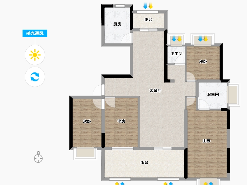 河南省-驻马店市-兴悦悦府-123.76-户型库-采光通风