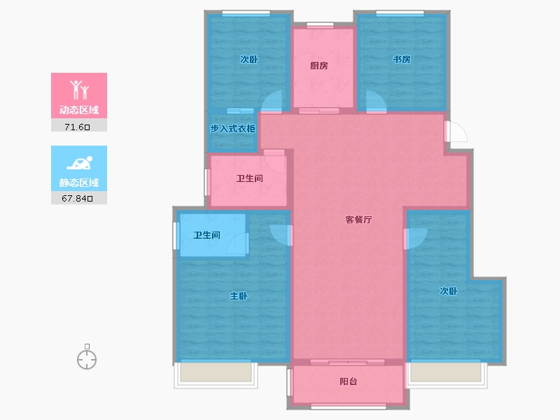 山东省-菏泽市-洪盛锦绣城-125.05-户型库-动静分区