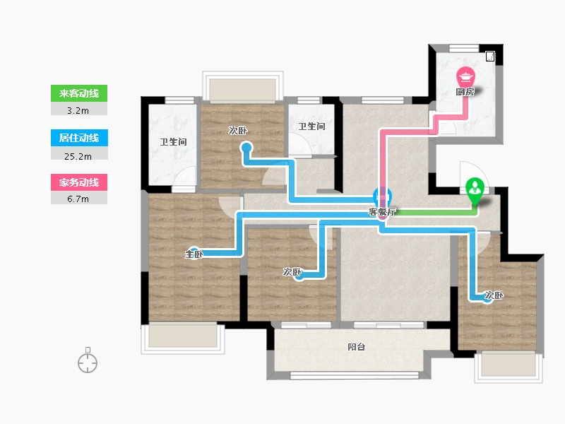 江苏省-南京市-​滨江孔雀城-92.80-户型库-动静线