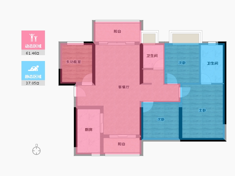 广东省-肇庆市-阳光城檀府-87.63-户型库-动静分区