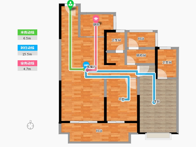 江苏省-镇江市-海伦堡协信峰汇苑·悦邻-93.58-户型库-动静线