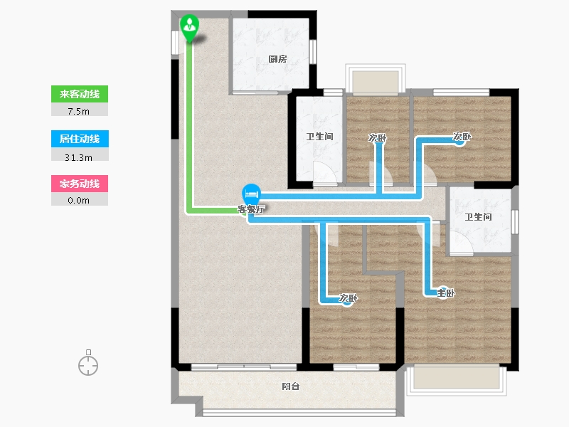 山东省-菏泽市-碧桂园翡翠壹品-116.00-户型库-动静线