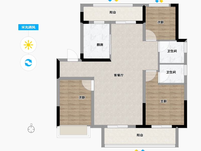 山东省-菏泽市-绿城诚园-101.01-户型库-采光通风