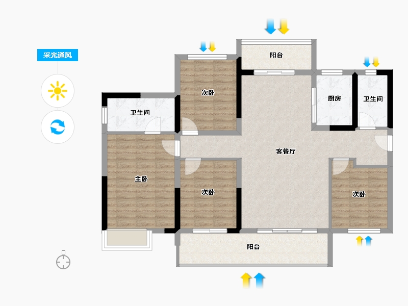 广东省-肇庆市-阳光城檀府-112.97-户型库-采光通风