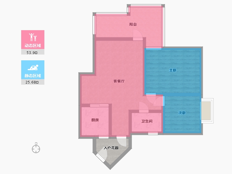 四川省-成都市-东方威尼斯-74.12-户型库-动静分区