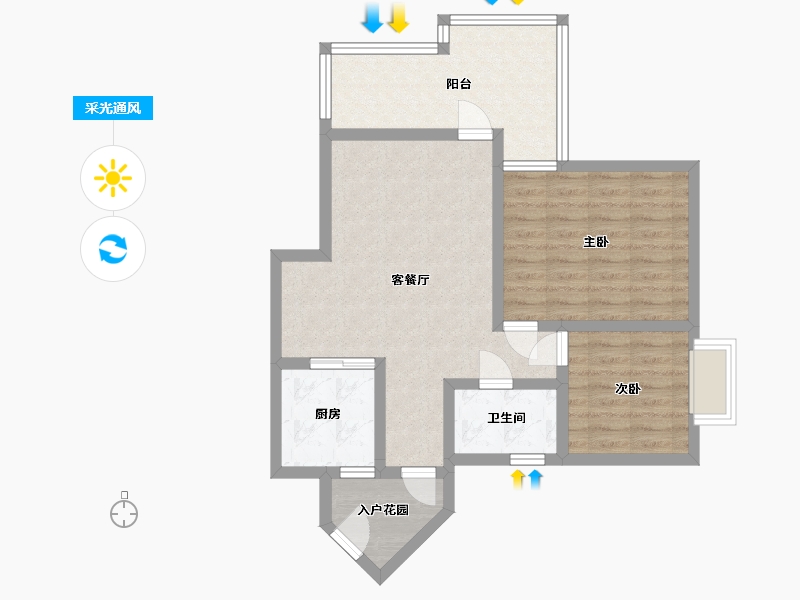 四川省-成都市-东方威尼斯-74.12-户型库-采光通风