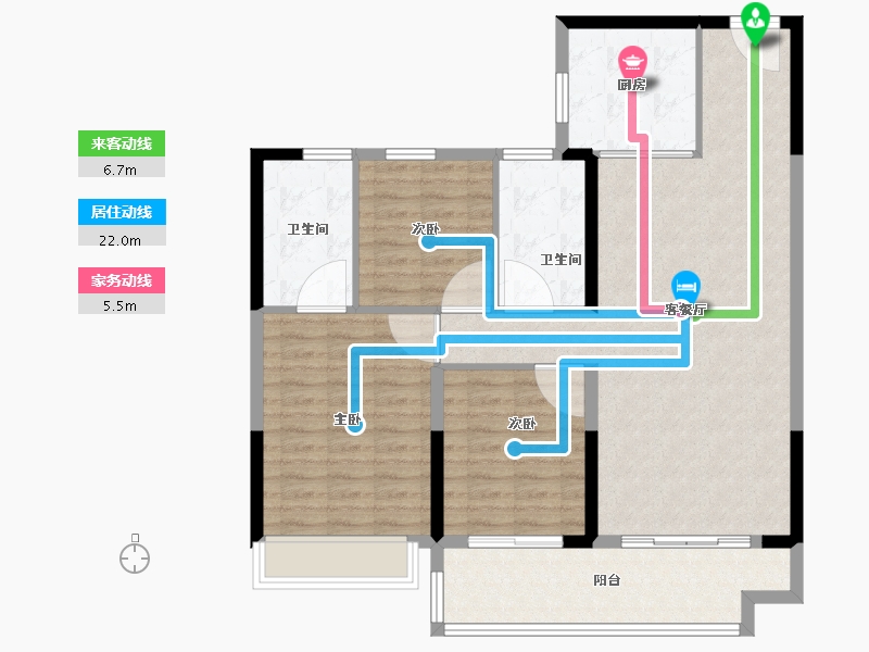 山东省-菏泽市-碧桂园翡翠壹品-103.01-户型库-动静线