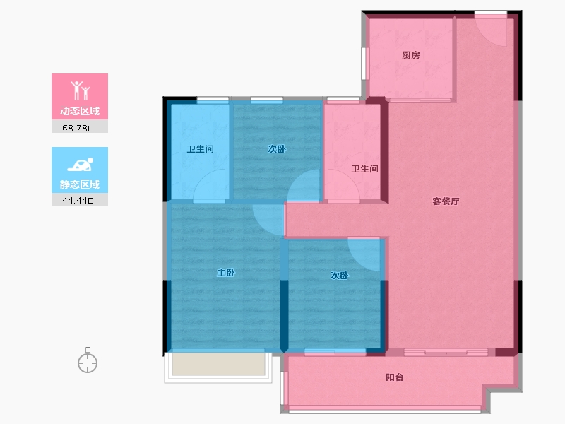 山东省-菏泽市-碧桂园翡翠壹品-103.01-户型库-动静分区