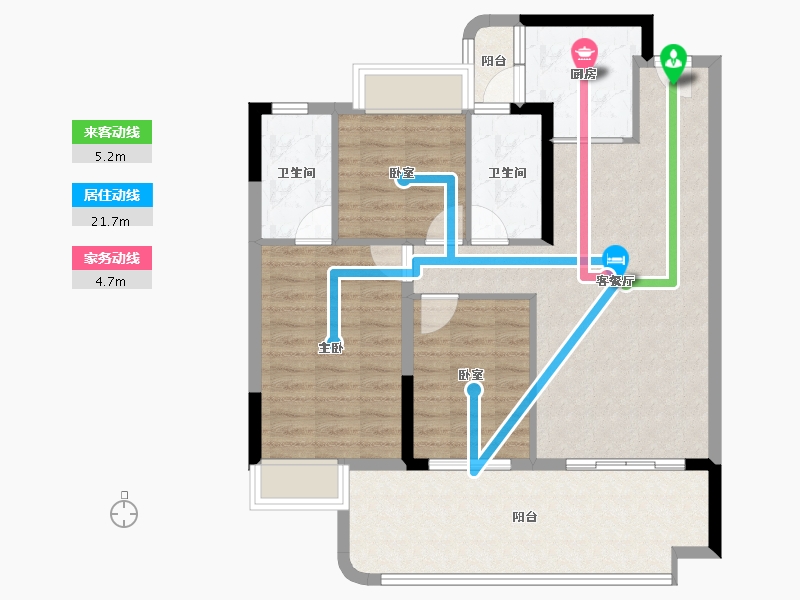 广东省-肇庆市-翠湖紫荆苑-91.94-户型库-动静线