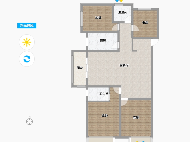 山东省-菏泽市-洪盛锦绣城-118.24-户型库-采光通风