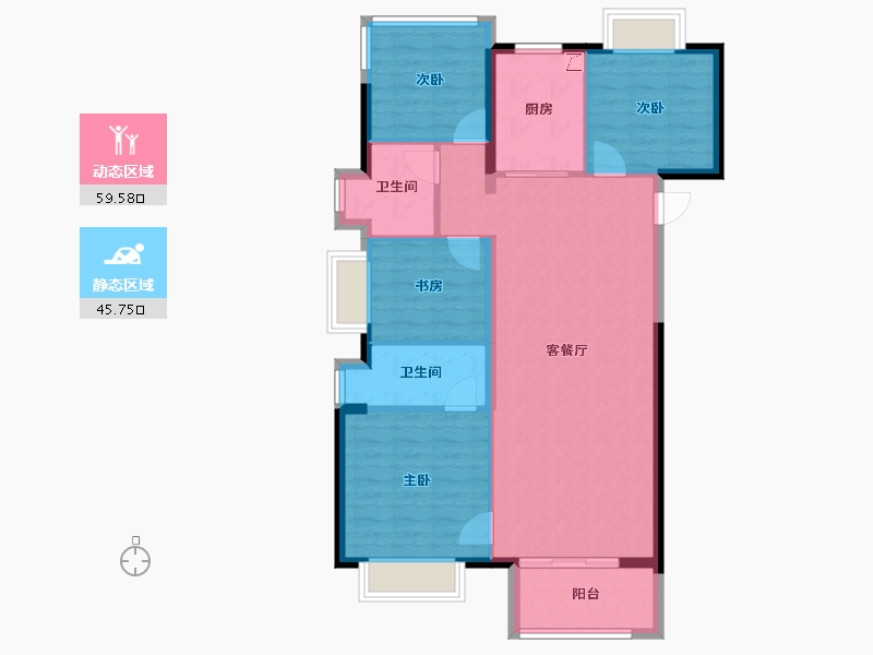 福建省-漳州市-阳光城丽景湾-95.19-户型库-动静分区