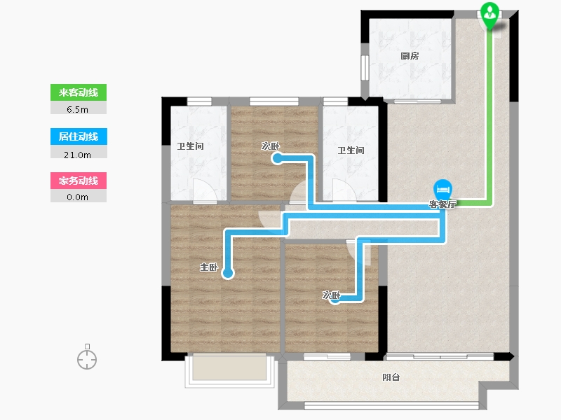 山东省-菏泽市-碧桂园翡翠壹品-94.00-户型库-动静线