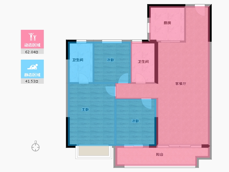 山东省-菏泽市-碧桂园翡翠壹品-94.00-户型库-动静分区