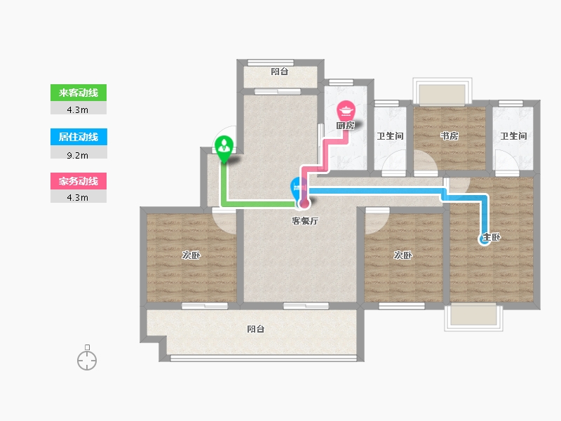 湖南省-常德市-闽鸿·江山樾-108.81-户型库-动静线