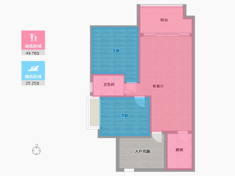 四川省-成都市-东方威尼斯-75.57-户型库-动静分区