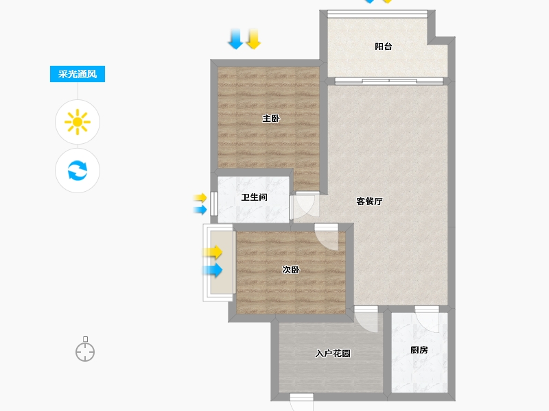 四川省-成都市-东方威尼斯-75.57-户型库-采光通风