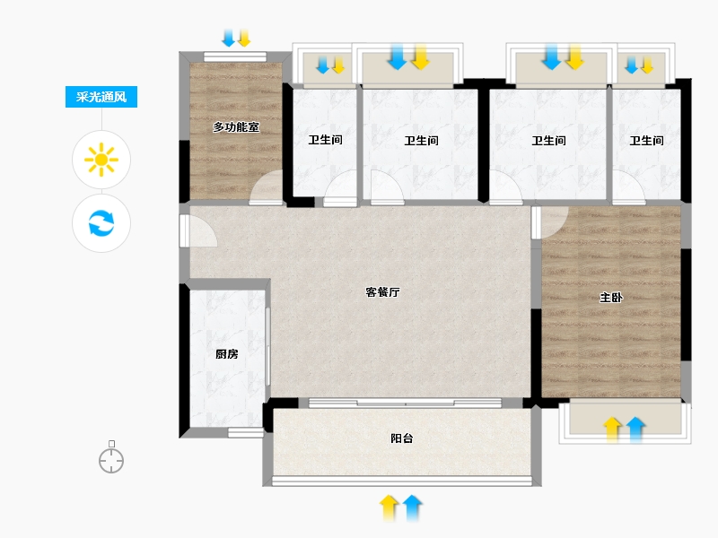 广东省-肇庆市-阳光城檀府-93.95-户型库-采光通风