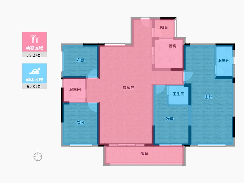 广东省-肇庆市-阳光城檀府-129.60-户型库-动静分区