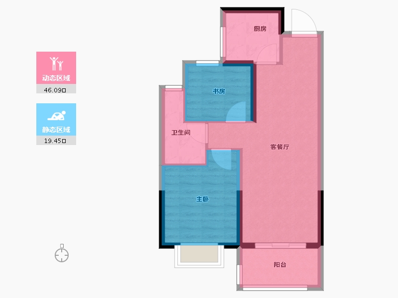 江苏省-盐城市-射阳珺悦府-58.40-户型库-动静分区