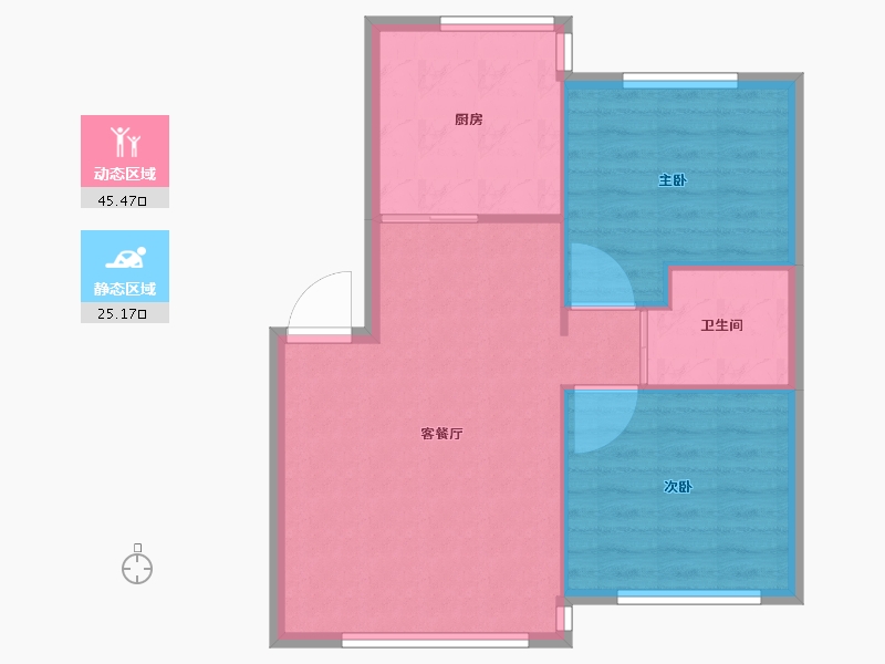 辽宁省-朝阳市-兴隆尚品-64.80-户型库-动静分区