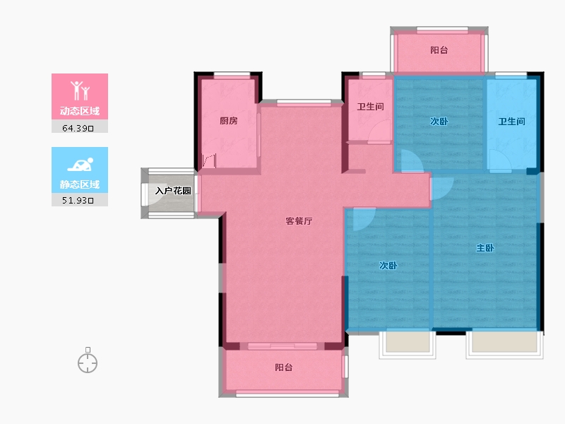 福建省-漳州市-领秀源著-107.40-户型库-动静分区