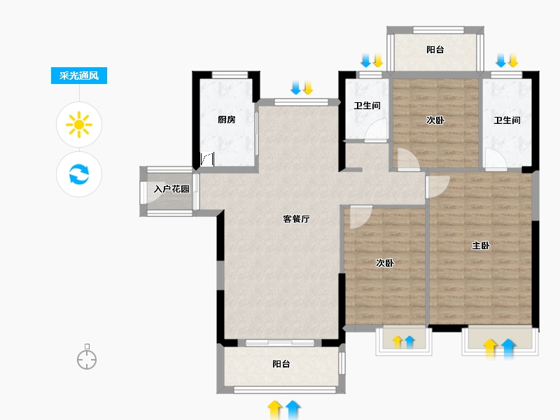 福建省-漳州市-领秀源著-107.40-户型库-采光通风