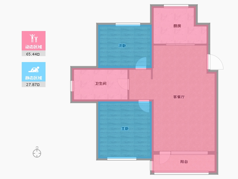 辽宁省-朝阳市-兴隆尚品-83.87-户型库-动静分区