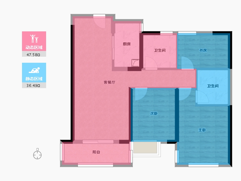 福建省-漳州市-风华雅居-74.40-户型库-动静分区