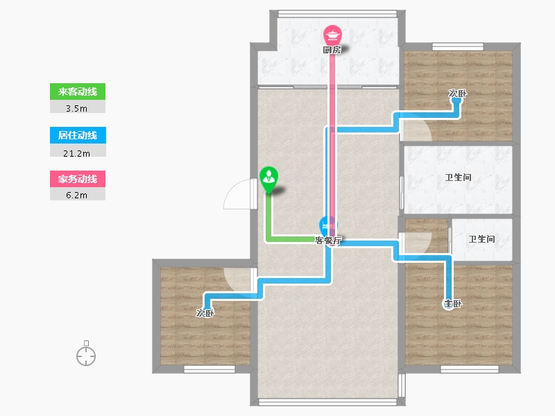 辽宁省-朝阳市-兴隆尚品-105.60-户型库-动静线