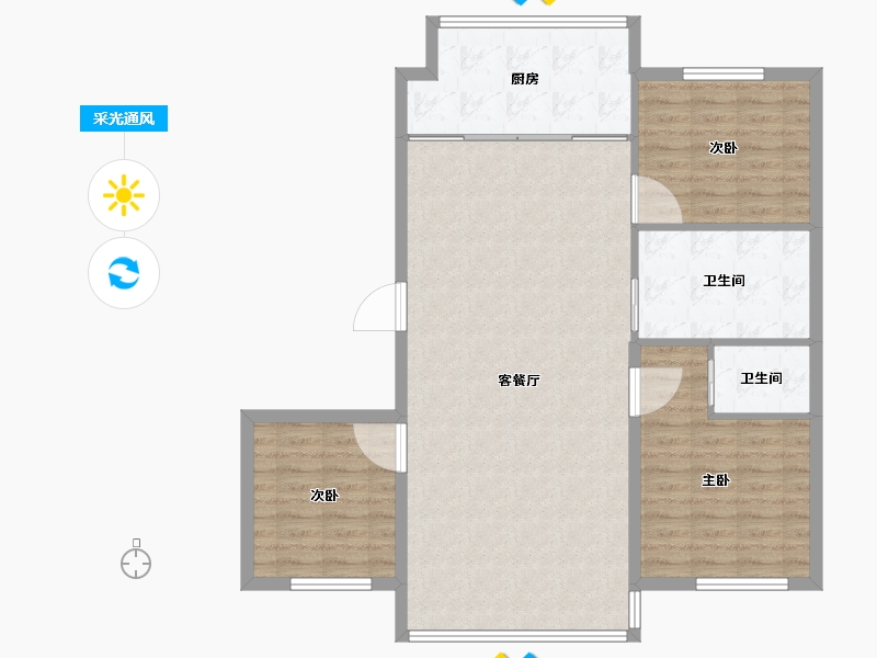 辽宁省-朝阳市-兴隆尚品-105.60-户型库-采光通风