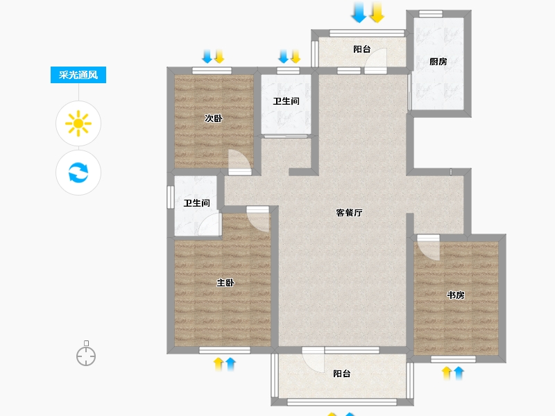 北京-北京市-绿韵园-116.00-户型库-采光通风