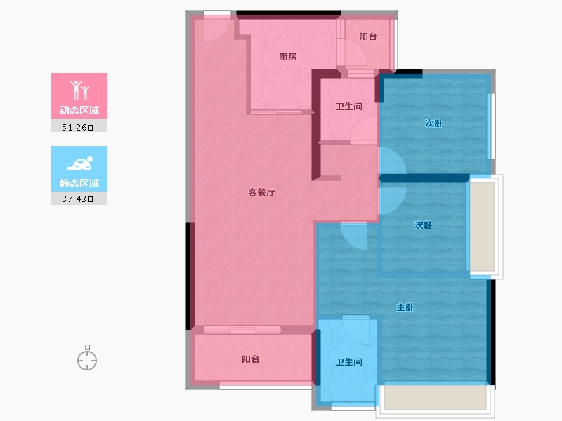 广东省-肇庆市-阳光城檀府-79.04-户型库-动静分区