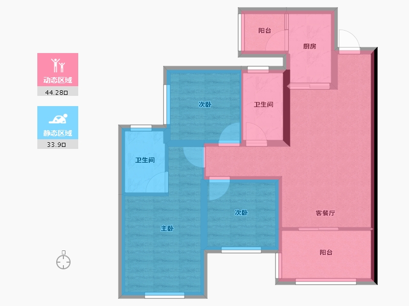 四川省-南充市-白鹭洲二期-68.50-户型库-动静分区