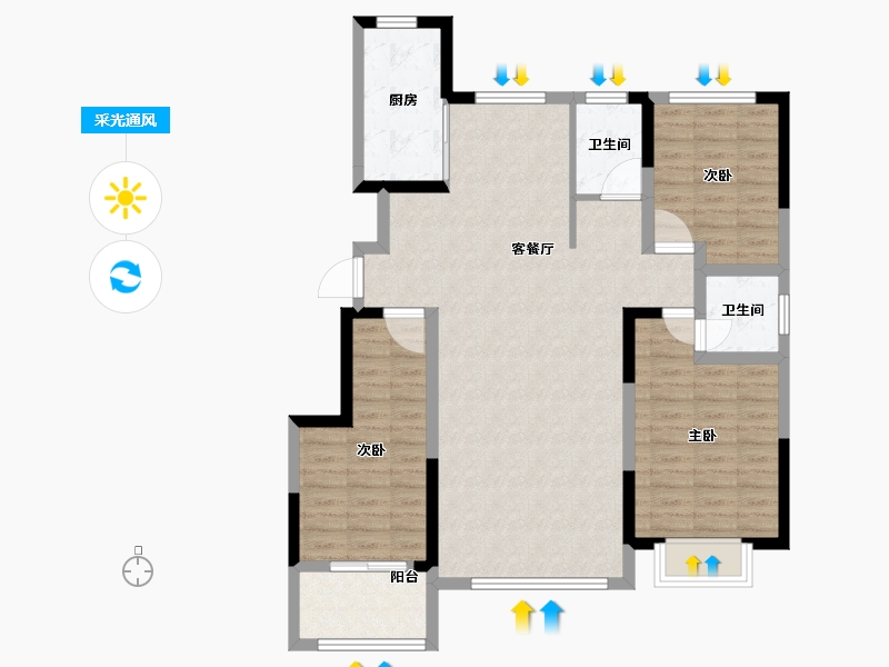 山东省-菏泽市-泰和是城-100.01-户型库-采光通风