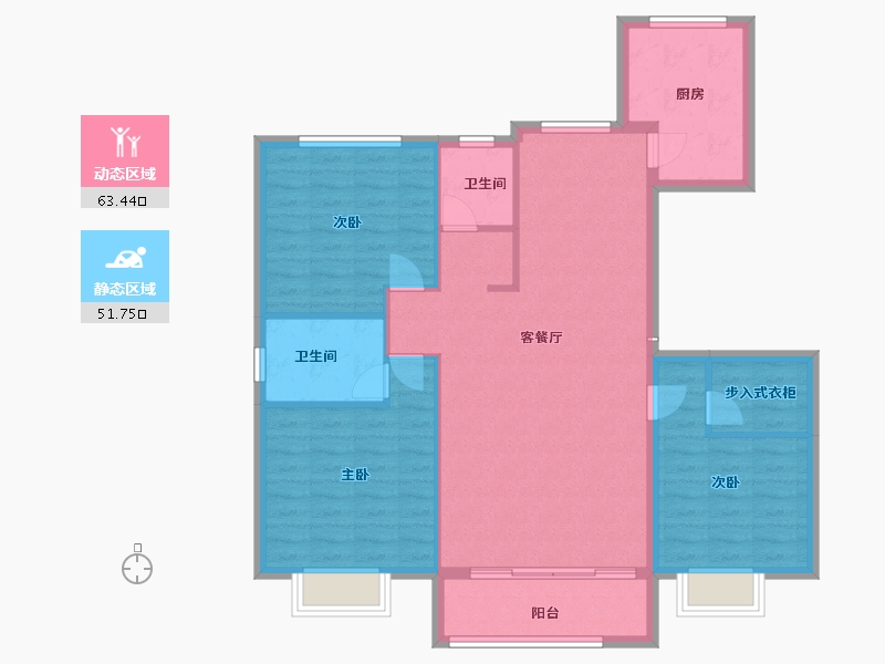 山东省-菏泽市-凯兴学府-104.87-户型库-动静分区