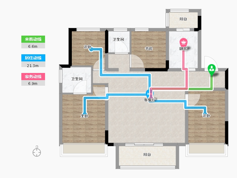 山东省-菏泽市-绿城诚园-110.00-户型库-动静线