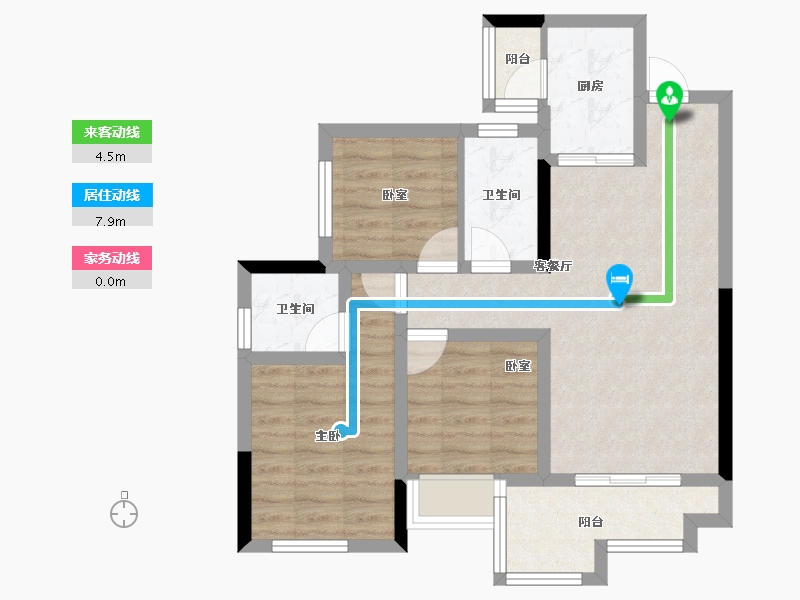 四川省-南充市-蓝润春风屿湖-68.87-户型库-动静线