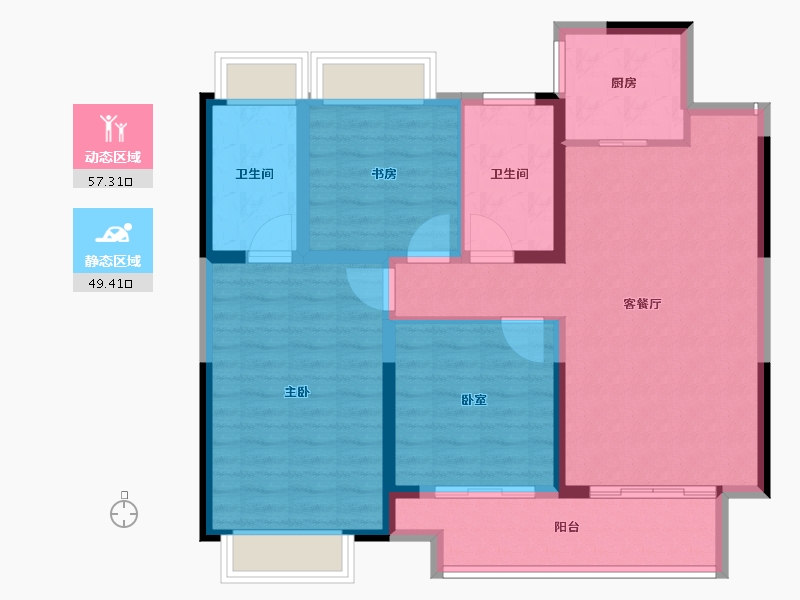 江苏省-盐城市-​玲珑河畔-96.00-户型库-动静分区