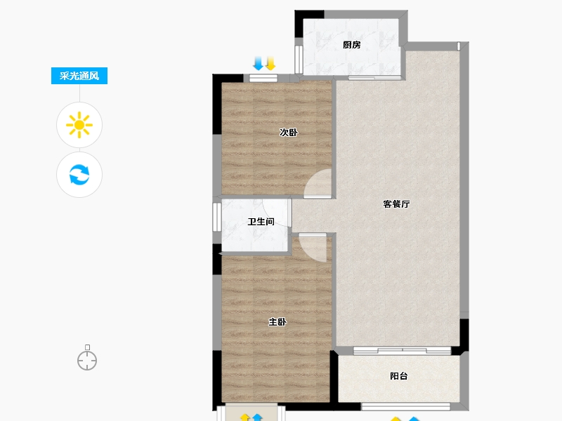 山东省-菏泽市-凯兴学府-76.00-户型库-采光通风