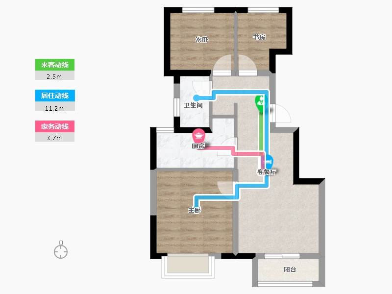 天津-天津市-中建玖樾府-60.00-户型库-动静线