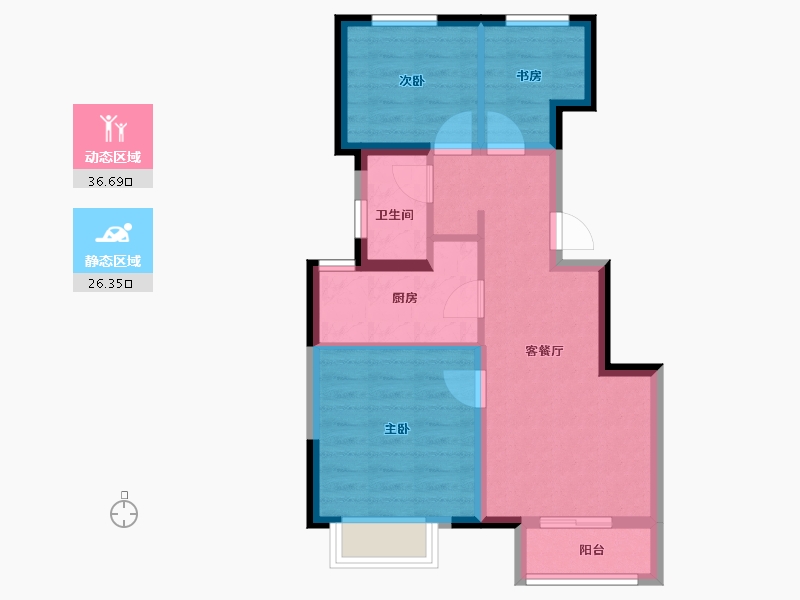 天津-天津市-中建玖樾府-60.00-户型库-动静分区