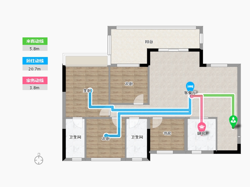 贵州省-六盘水市-公园道-100.00-户型库-动静线