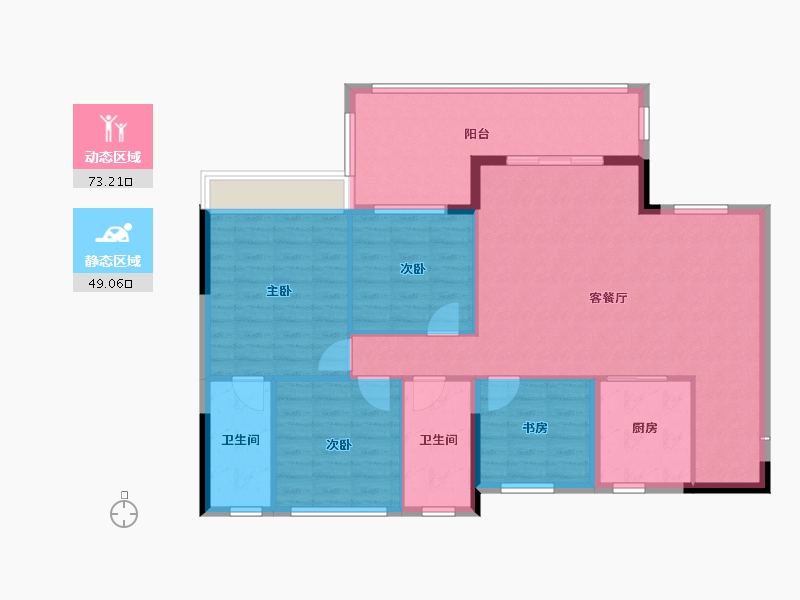 贵州省-六盘水市-公园道-100.00-户型库-动静分区