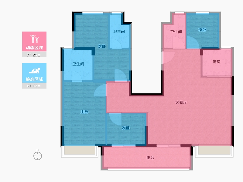 山东省-菏泽市-碧桂园峰境-128.11-户型库-动静分区