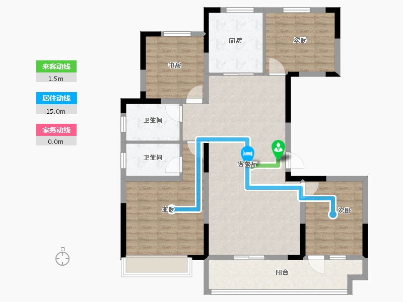 山东省-菏泽市-华鹏麟珑印-112.27-户型库-动静线